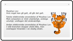 Korrektur mod stavefejl eller Murphys Lov.